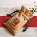 Custom wholesale eco friendly jute drawstring bag